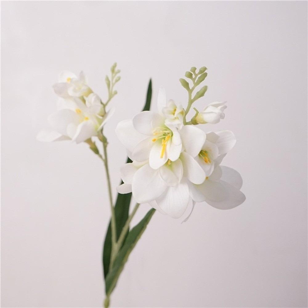 Decor Realistic Artificial Vanilla Orchid Flower 3D Durable Silk Flower Moisturizing Texture Fake Flower Wedding Arrangements