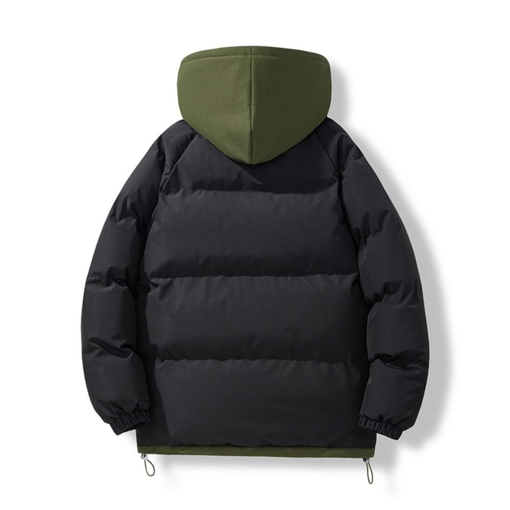 Winter new men's and women's coats fake two-piece cotton-padded clothes trend students thickened hooded cotton-padded jackets thermal jackets