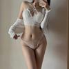 Original Light Luxury Temperament Women's Briefs High-value Tulle Embroidered Hollow Waist Cotton Crotch Hip-wrapped Sexy Underwear