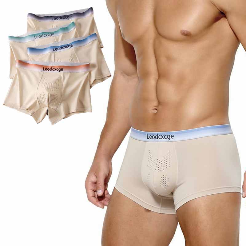 Men's Breathable Cotton Mid-rise Boxer Shorts Men's Underwear Underpants Casual Boxer Briefs & Shorts Elastic Boxer Briefs for Casual Style