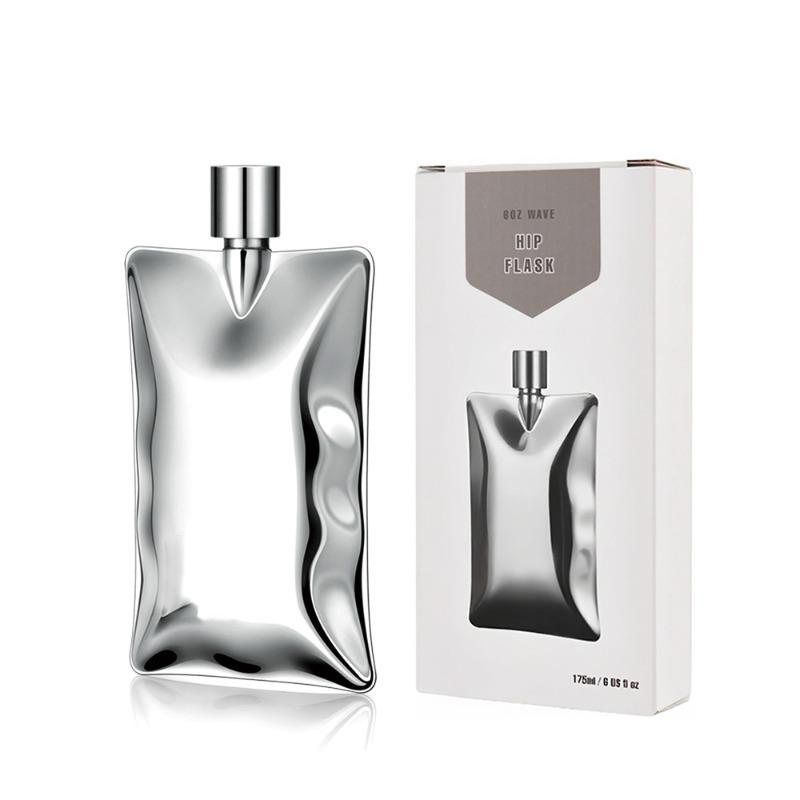 

1pcs Creative Stainless Steel Flask Outdoor Portable Compact Flask Simple Stylish Liquor Container for Travel Daily Carry 175ml срібний