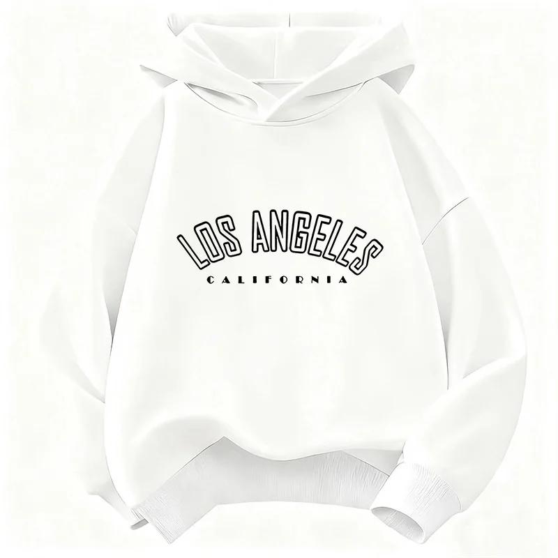 Herbst Kinder Freizeit Kapuzenpullover, modisches und trendiges Los Angeles Buchstabenprint bequemes und atmungsaktives Oberteil