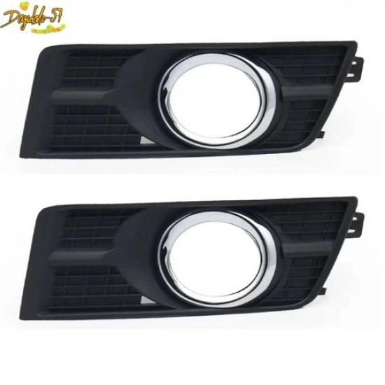 Front Left & Right Fog Light Cover Bezel Trim Silver For Cadillac SRX 2010-2016