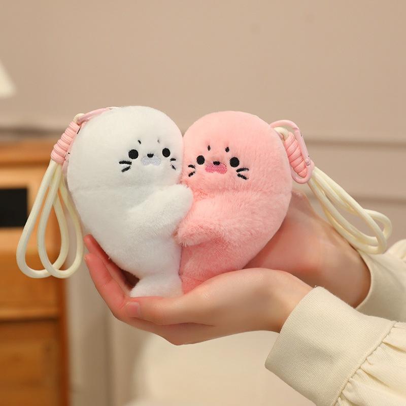 Couple ,Cartoon Ocean Magnetic Plush Gift for Valentine's Day Girlfriend Boyfriend,Sweethearts Bag Charm Bag Charm