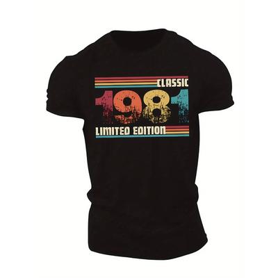 Europäische Größe Vintage 1981 P L Minta Herren Sommer Kurzarm T-Shirt