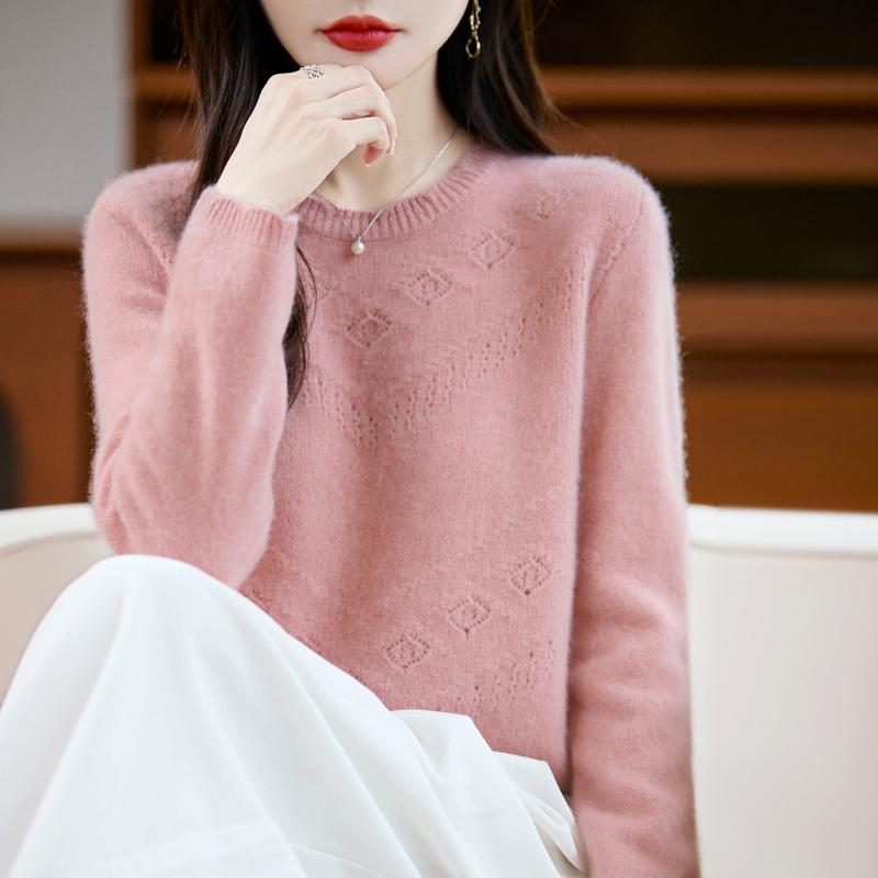 Dámský kašmírový svetr Kašmír Qinghe 30% kašmír 70% vlna podzimní a zimní pulovr hřejivý a módní