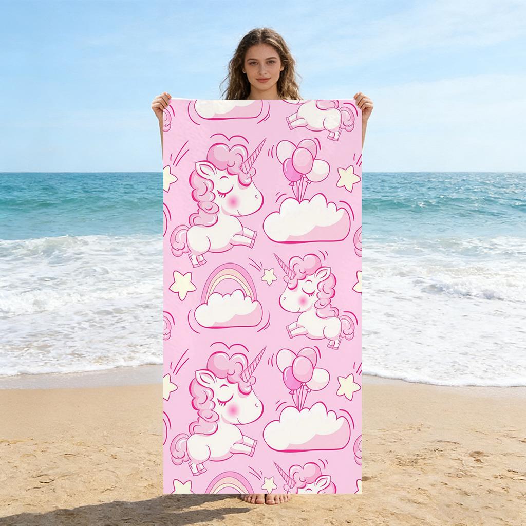 

1pc Unicorn Beach Towel Quick-drying Super Absorbent Suitable for Swimming Beach Pool Gym Summer Gift for Friends And Families W40*H60(CM)