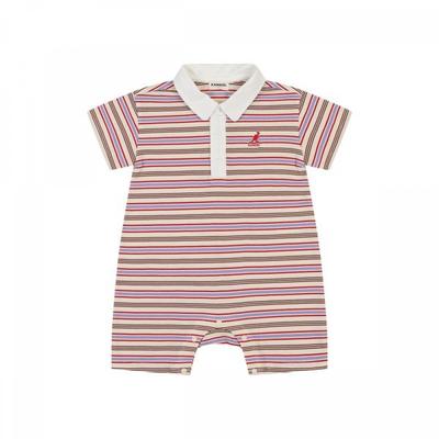Coolmax Pique Stripe Romper Brown Sb 0d08