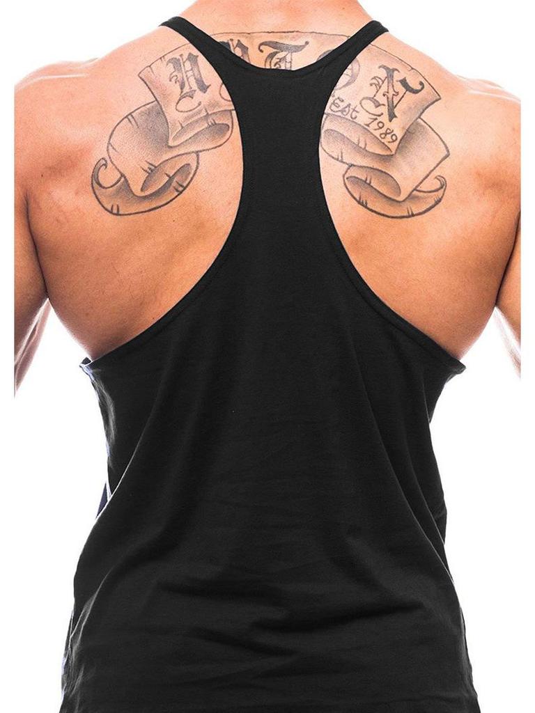 Gilet da Fitness Atletico da Uomo - Traspirante, Spalline Sottili, Cotone, Taglie Forti