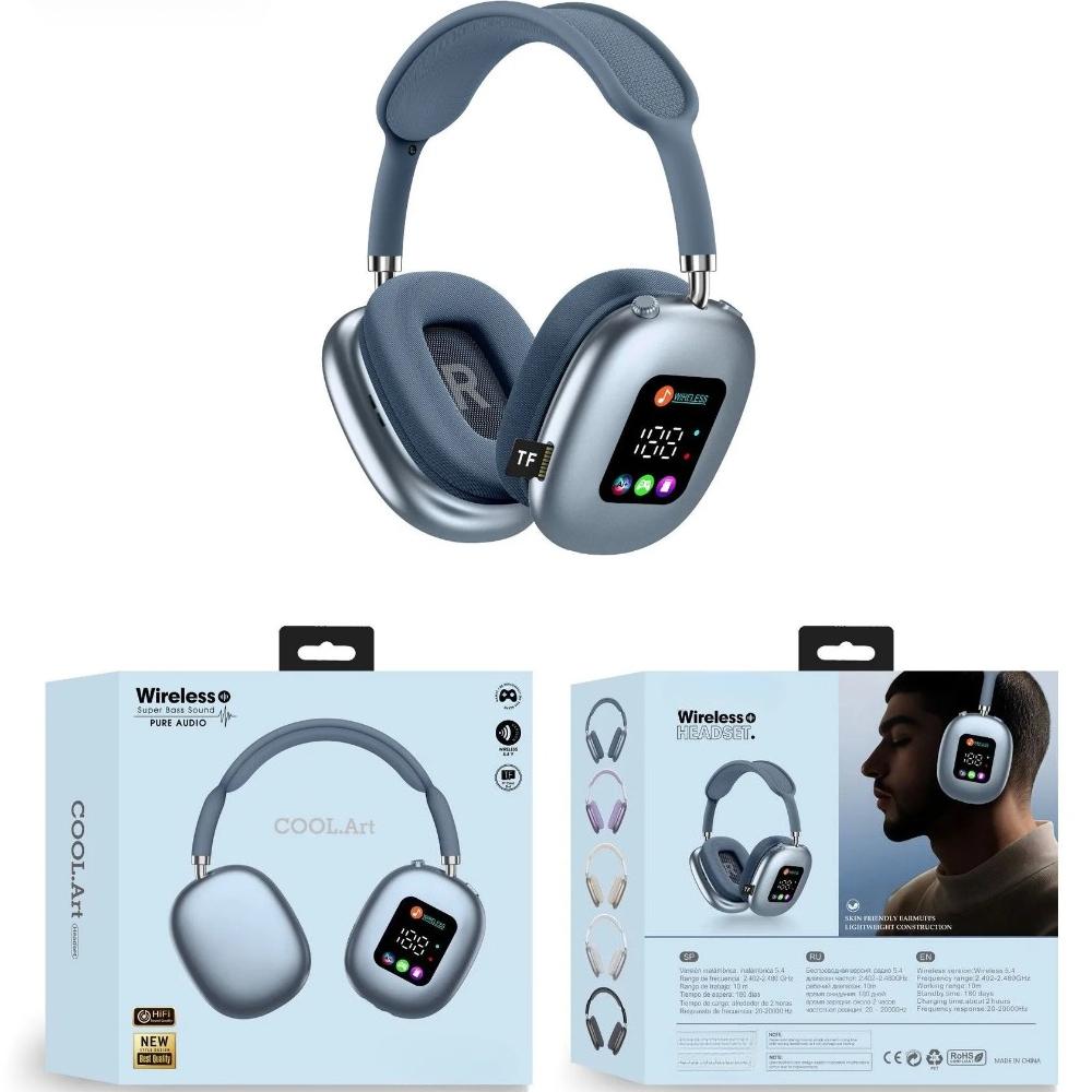 

Head-mounted Touch Screen Earphones Digital Display Screen Noise Cancellation Casque Bluetooth Headphones синій