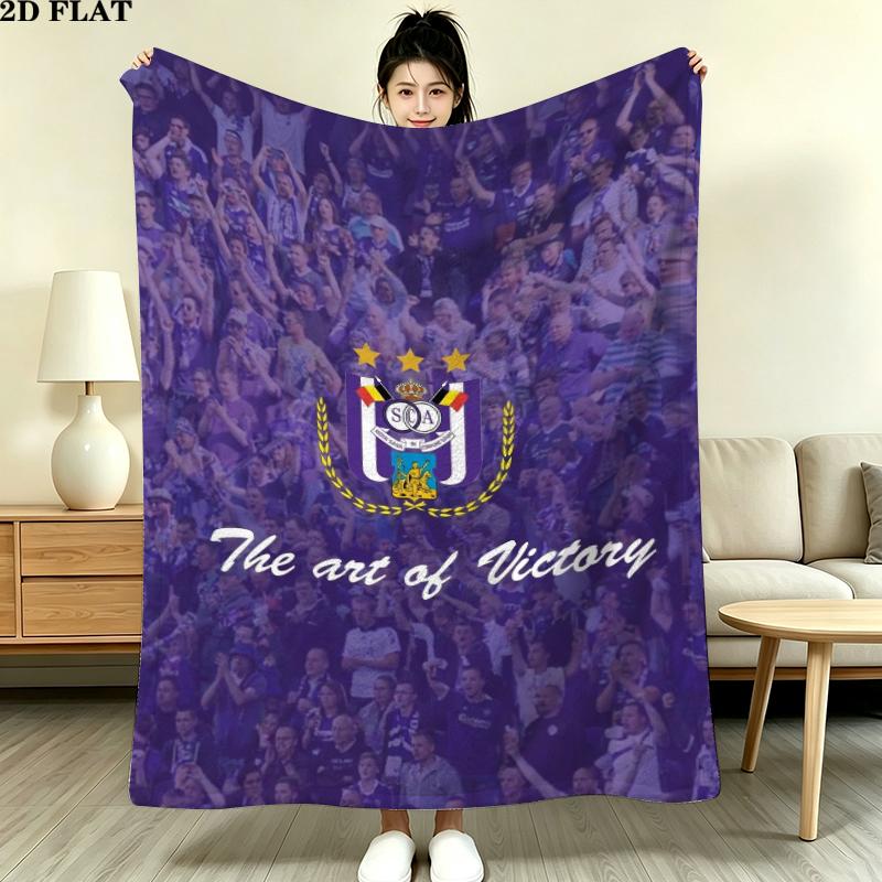 Rsc Anderlecht Print Flannel Blanket, High Quality Comfortable for All Seasons, Home Decor, Warmth and Comfort, Perfect for Christmas Gifts