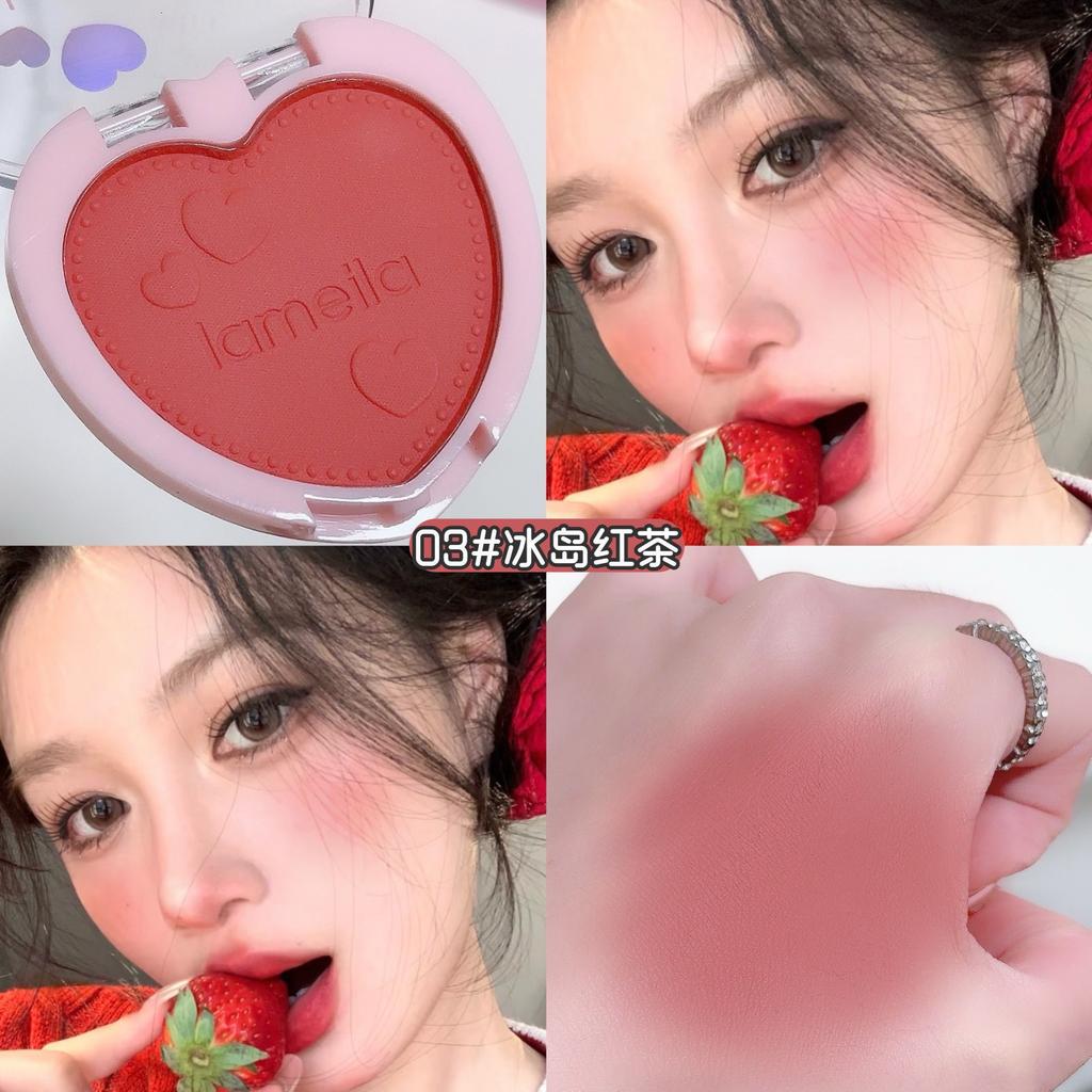 Lameila Single Color Heart Blush Palette Matte Flattering For Olive Skin