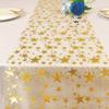 Sheer Mesh Bling Star Table Runner Star Pattern Shimmery Birthday Table Flag Romantic Polyester Table Cloths Dinner Table