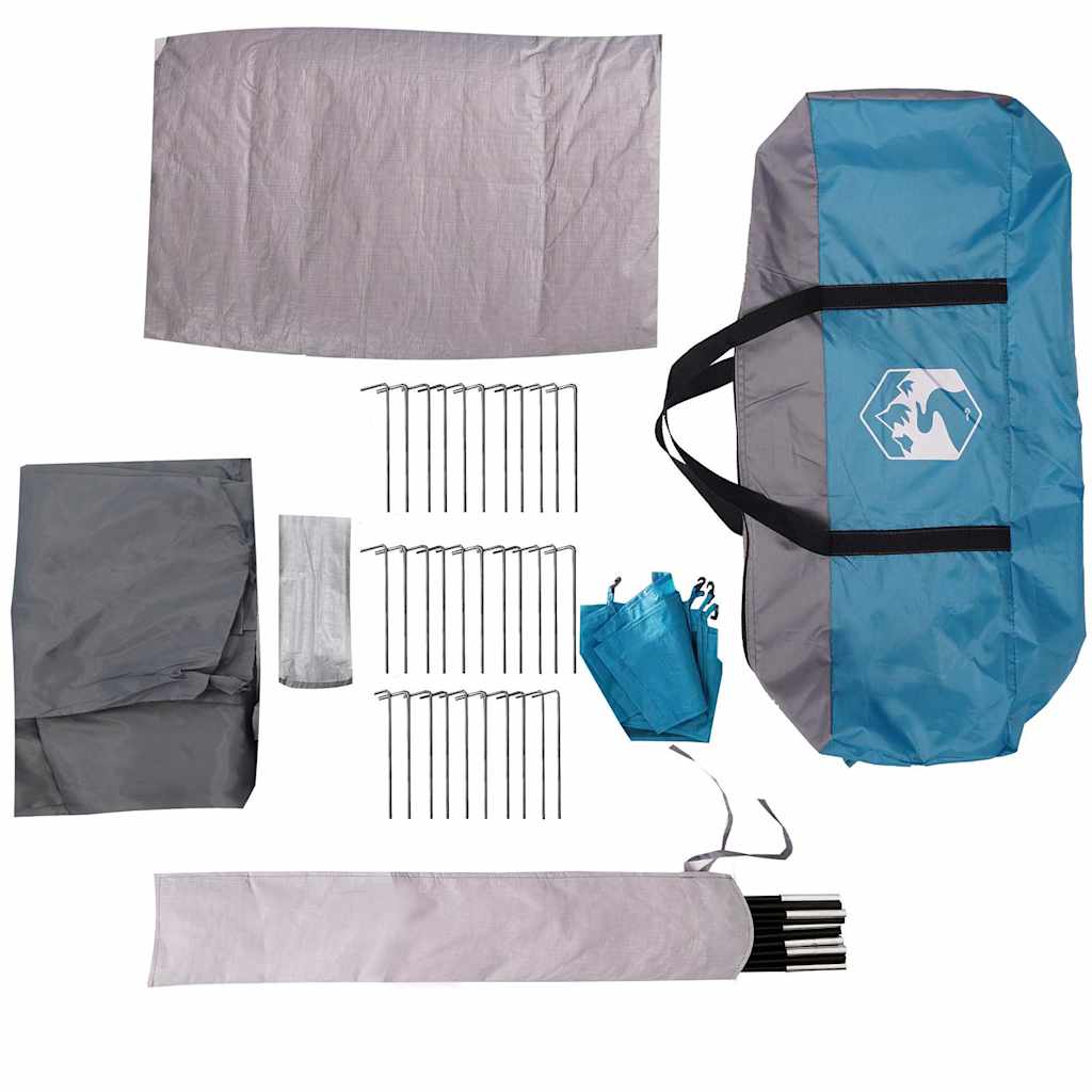 Tunnel Tent for 4 Persons Blue Waterproof