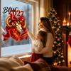 Decorative Wall Stickers 2027 Year of Goat Window Cling, Static Decal with Red Bow, Chinese Easy Apply Art New Glass Sticker, Reusable PVC Decor