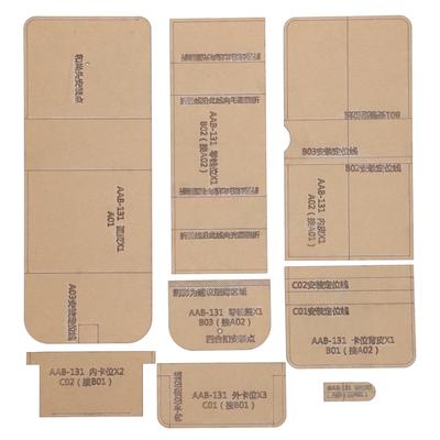 8Pcs Acrylic Template Short Wallet DIY HandMade Leather Pattern Mold Art Craft Tools