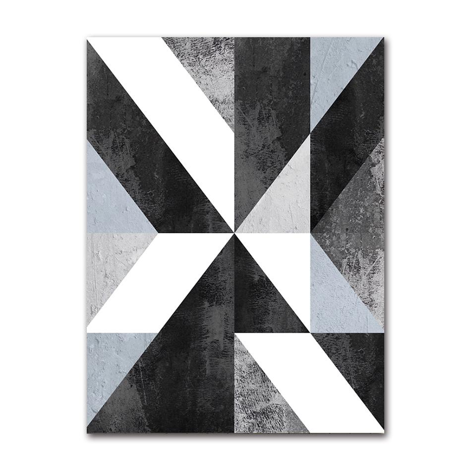 Living Room Decorative Painting Unframed Black And White Geometric Figure Nordic Style Posters Art Canvas Pictures For