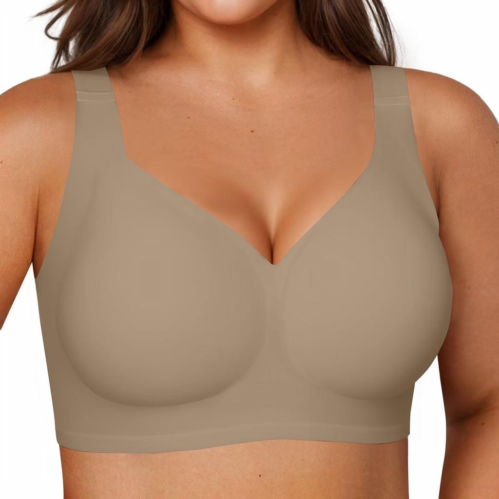 Jelly Bras For Women  Soft Wireless Push Up Bra Full Supportive Older Lift Back Coverage