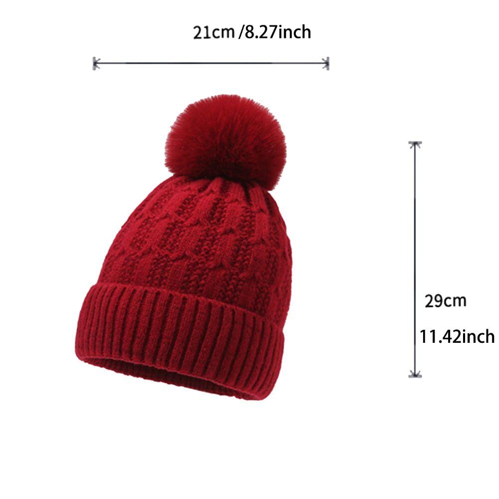 Thicken Winter Beanie Hat With Fur Pom Pom Winter Caps Fashionable Fleece Beanies Outdoor Wear