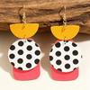 Black & White Leather Dangle Earrings - European & American Fashion