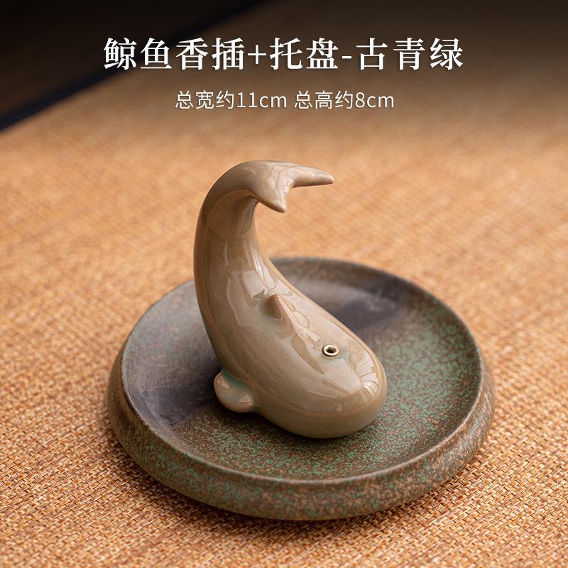 

Креативная вставка для благовоний в виде кита, керамическая курильница, маленькая нить для ароматерапии, держатель для курильницы в стиле дзен, украшения