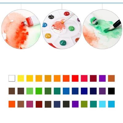 Professional Watercolor Pigment Tubes 12/18/24/36 Color Watercolor Paint (12ml/Tube) for Children Student Art Painting