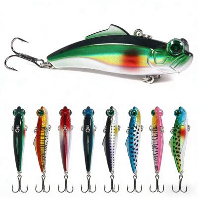 Unterwasser-Vibrations-Bionik-Köder-Set 12,5G 6,5CM Mit Geräuschperlen 6 Reflektierender Haken mit hervorstehenden Augen Köder Angelzubehör Köder