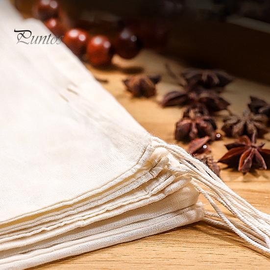50 Pcs Spice Bags for Cooking Soup Reusable Drawstring Bag Tea Bags Unbleached Cheesecloth Bag for Straining Making Tea