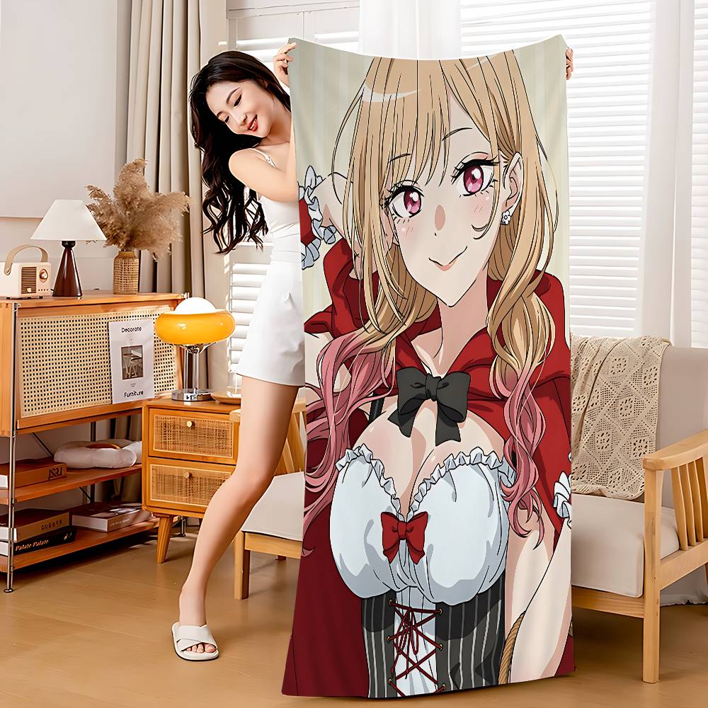 Anime My Dress Up Darling Microfiber Blanket Quick Drying Beach Towels Oversized Printing Super Absorbent Pool Towel Blanket