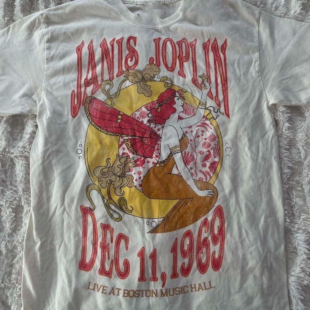 VTG Janis Joplin white Shirt Christmas Short Sleeve S-5XL BL466 Unisex T-Shirt S
