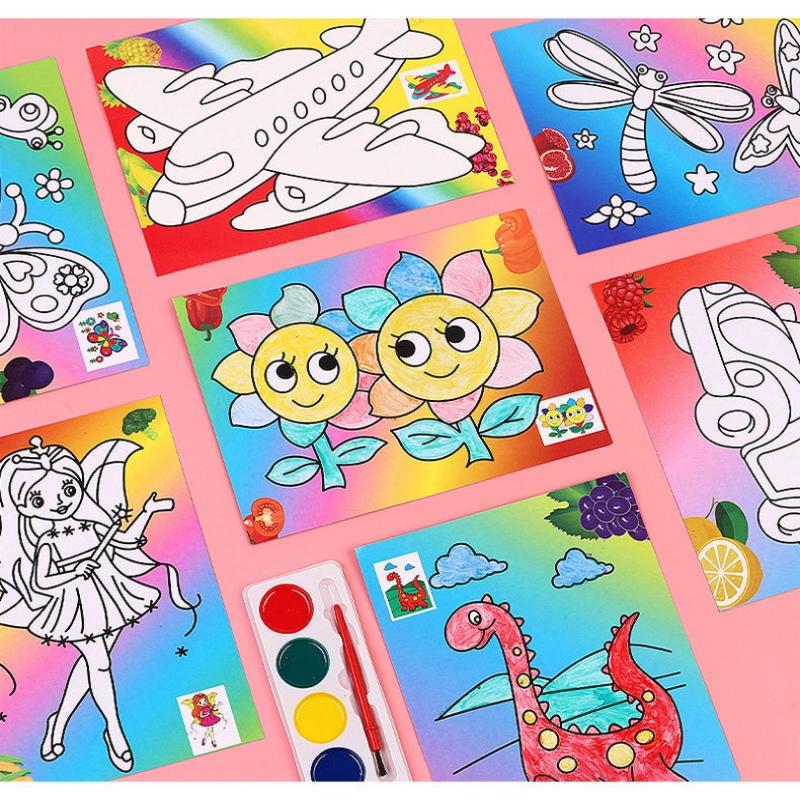 DIY Watercolor Painting Set Portable All-in-One Art Kit for Kids Home Craft School Party Creative Activities