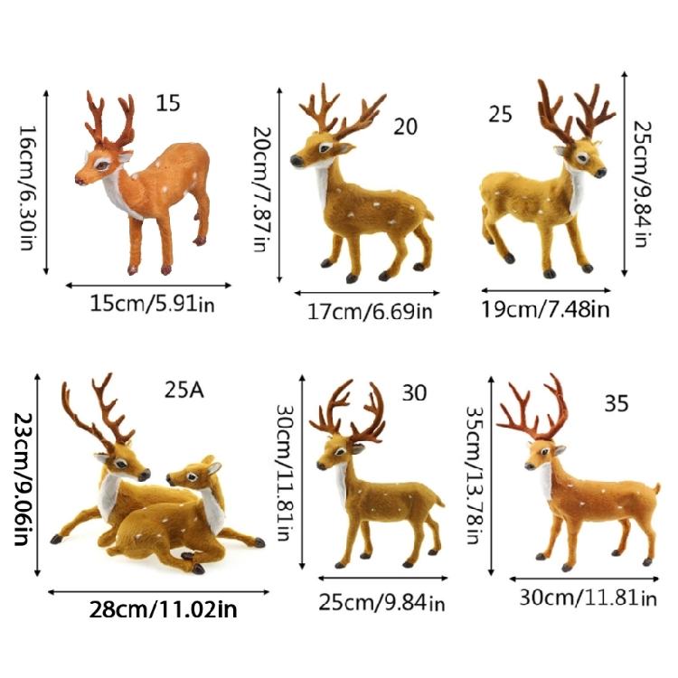 Creative Christmas Elk Ornament 15/20/25/30/35cm Party Dining Table Decor