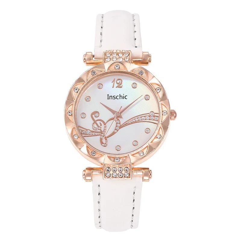 

Модний діловий годинник для жінок Простий жіночий шкіряний кварцовий годинник Жіночий браслет Наручний годинник білий