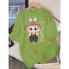 Labu cartoon printed casual T-shirt, round neck, short sleeved, adult, spring/summer/autumn outfit