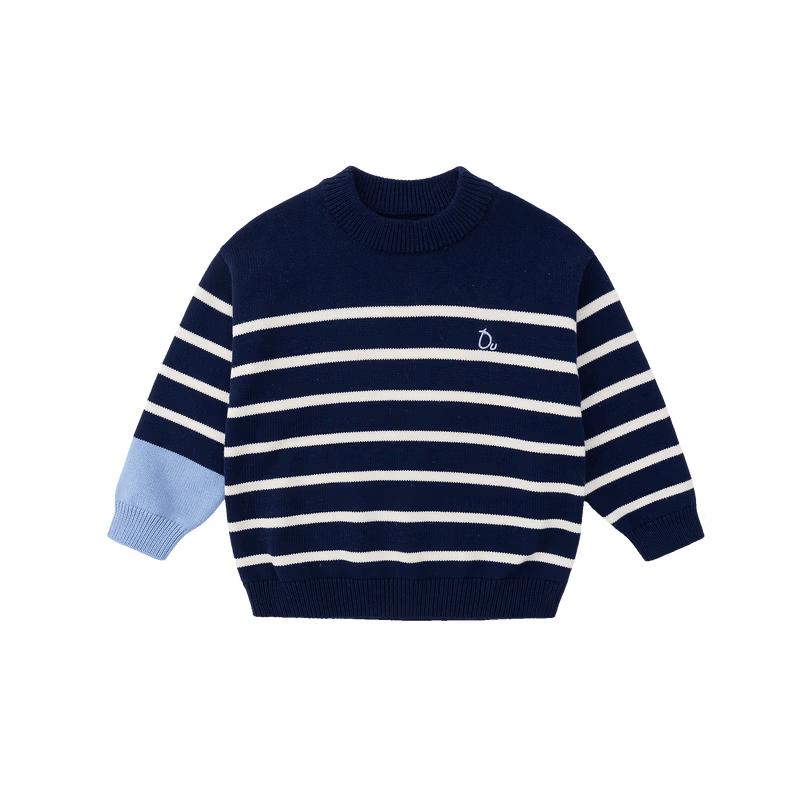 Dudu Family Unisex 100% Cotton Striped Fall Sweater 100
