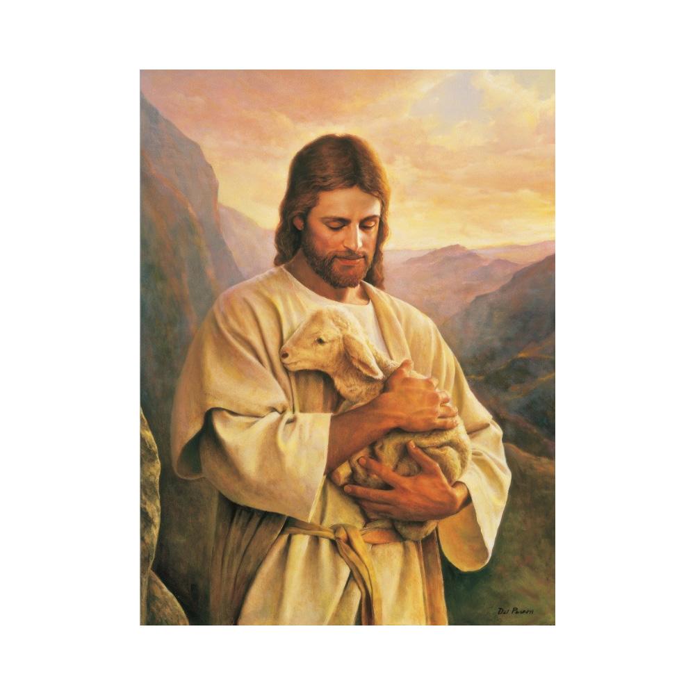 Jesus Herding Sheep Canvas Art Classic Christian Religious Wall Decor Poster Print for Home Decoration