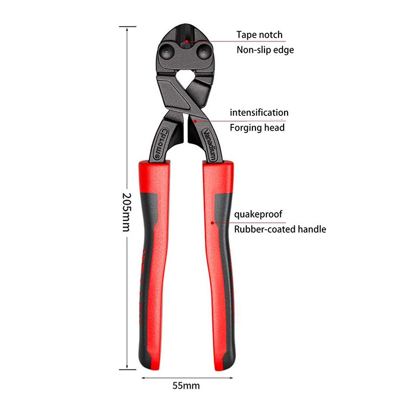 Mini Tronchese per Bulloni Multiuso Tagliafili in Acciaio Risparmio di Manodopera Multifunzionale Taglio Potente Filo di Ferro Spezzafili Forbici Pinze