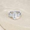 Luxury Pear Cut Moissanite Ring S925 Silver 18K White Gold Plated D Color VVS Sparkling Double Band Wedding Engagement Ring