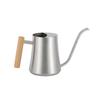 Stainless Steel 1000ml Watering Can with Wood Handle – Creative Slim Waist Design for Gardening