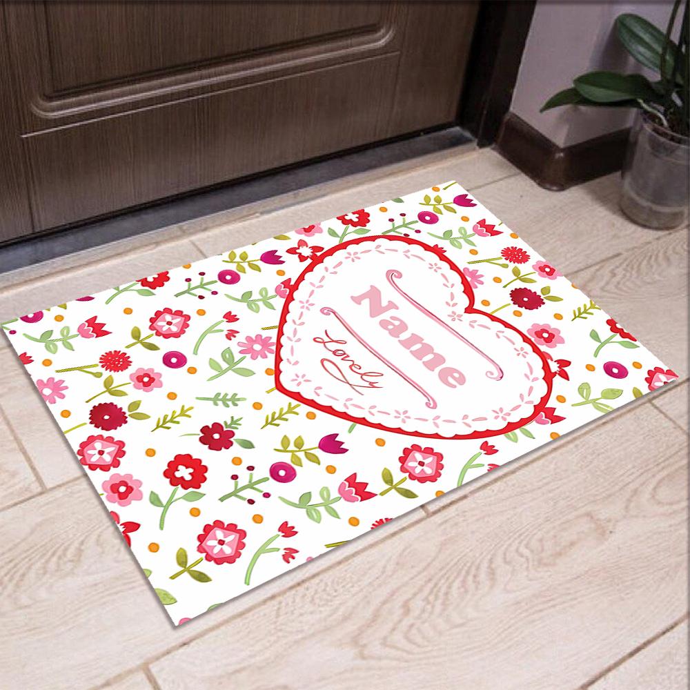 Custom Name Love Printed Carpet,Rug for Office Chair Living Room Bedroom Kitchen Room Decor Gifts.