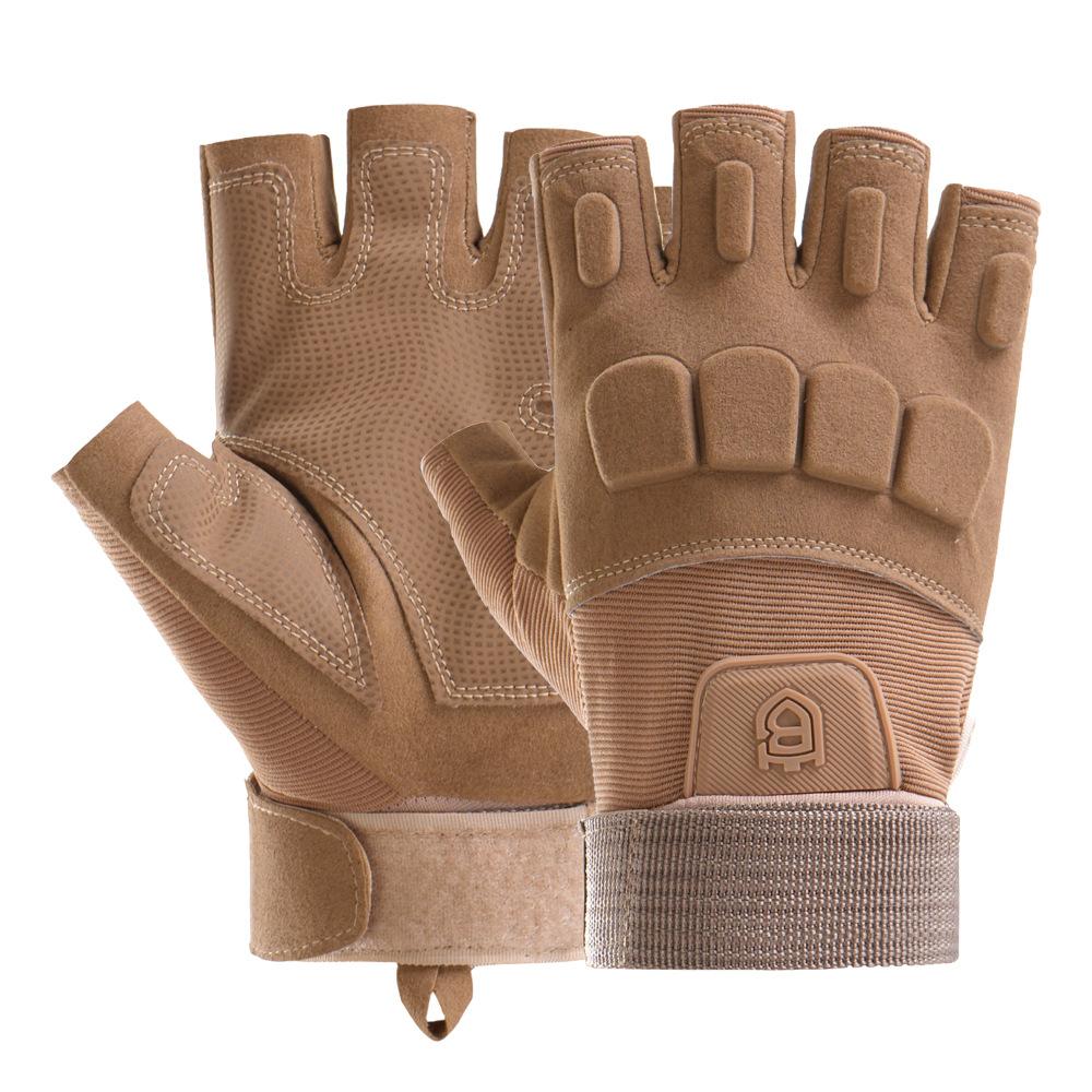 Fitness Halbfingerhandschuhe für Herren Outdoor Taktisches Training Feld Einzelstangen Verschleißfest Rutschfest Motorradfahrhandschuhe