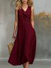 Casual fashion solid color lapel button-down sleeveless women's dress