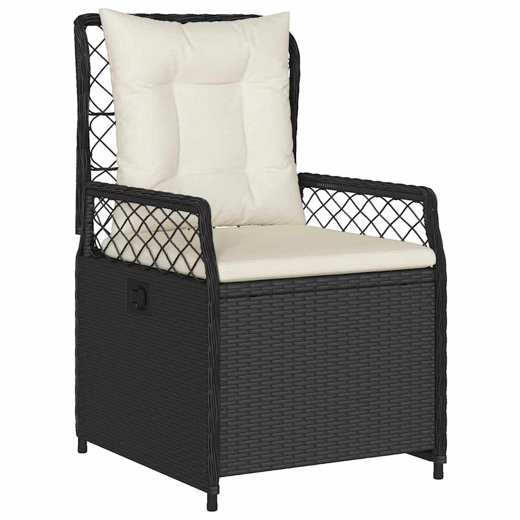 Vidaxl 5-Cz. Garden Furniture Set With Cushions, Black, Poly Rattan