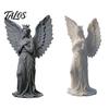 Crown Angel Ornament 3D Printed Figurine, Vintage Guardian Angle Statue, Miniature for Display Artistic Winged Women Sculpture Home Tabletop