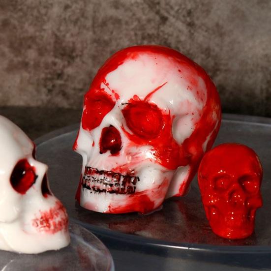 Halloween 3D Skull Resin Mold DIY Craft Epoxy Clay Candle Wax Resin Casting Silicone Scar Skull Decoration Silicone Mold