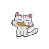 Cat Adorable Cartoon Brooch Cute Animal Design With Fish For Bags And Clothes Accessories