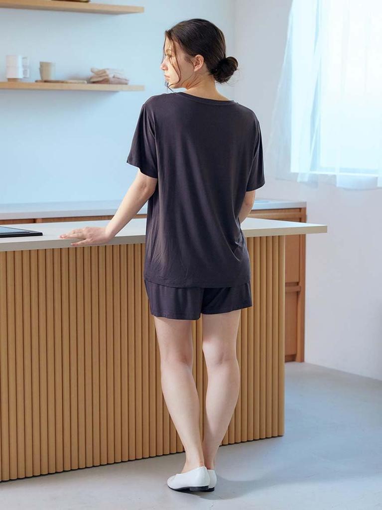 Gelato Pique Rayon Logo PWCT251232 DGRY Free Size T-Shirt Women's
