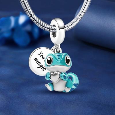 Pandantiv personalizat din cupru, cu șarm de cameleon drăguț, pentru brățări DIY, bijuterii fine de modă de înaltă calitate pentru femei