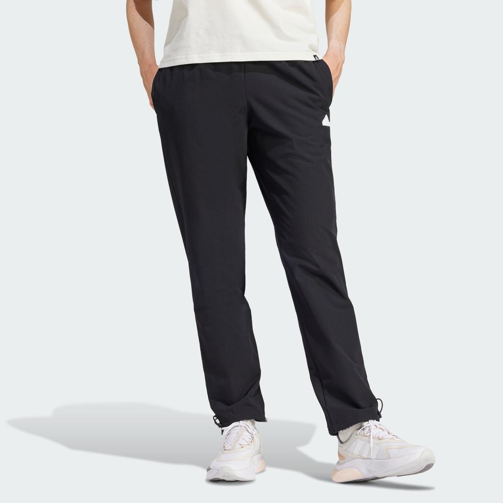 Adidas Logo Letter Lace-Up Mid-Rise Knitted Sports Pants Women Pants Black IT8814