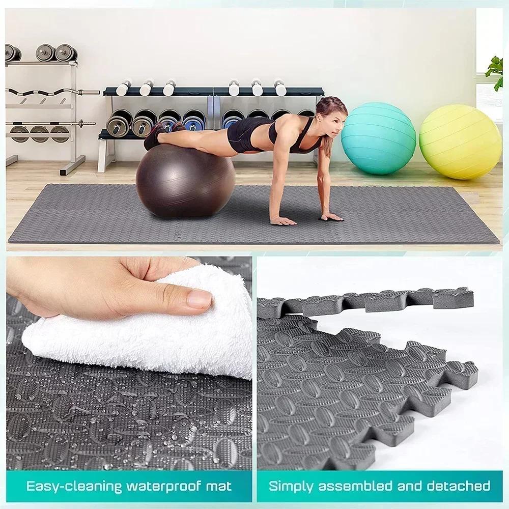16Pcs Puzzle Fitness Mat, Eva Interlocking Foam Floor Tiles for Home Gym, Home Gym Equipment Mat, Non-Slip Floor Mat for Kids